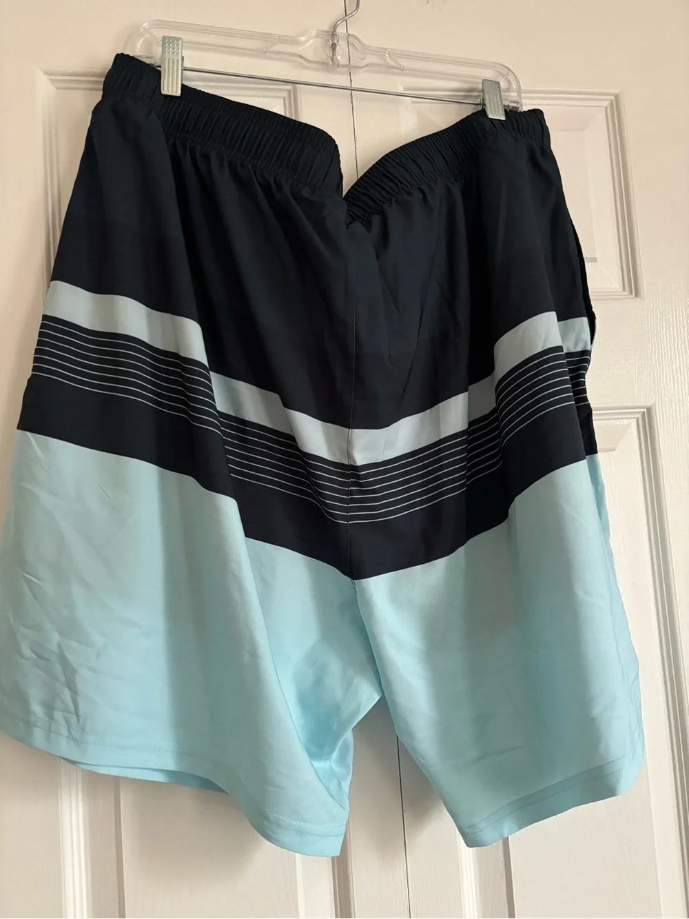 Men's Two-Tone Aqua and Navy Swim Shorts
